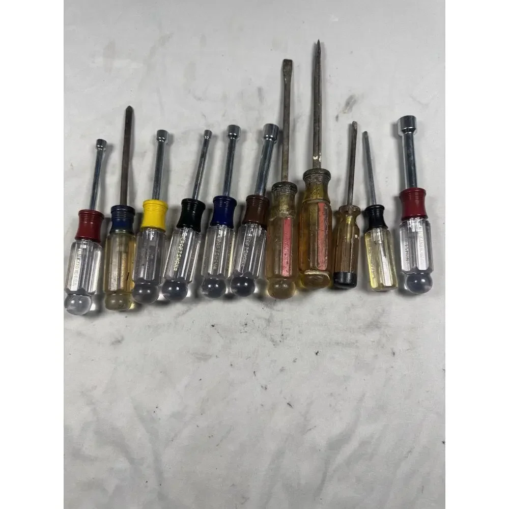 Lot of 11 Vintage Craftsman Screwdrivers Nut Drivers Mixed USA Hand Tools